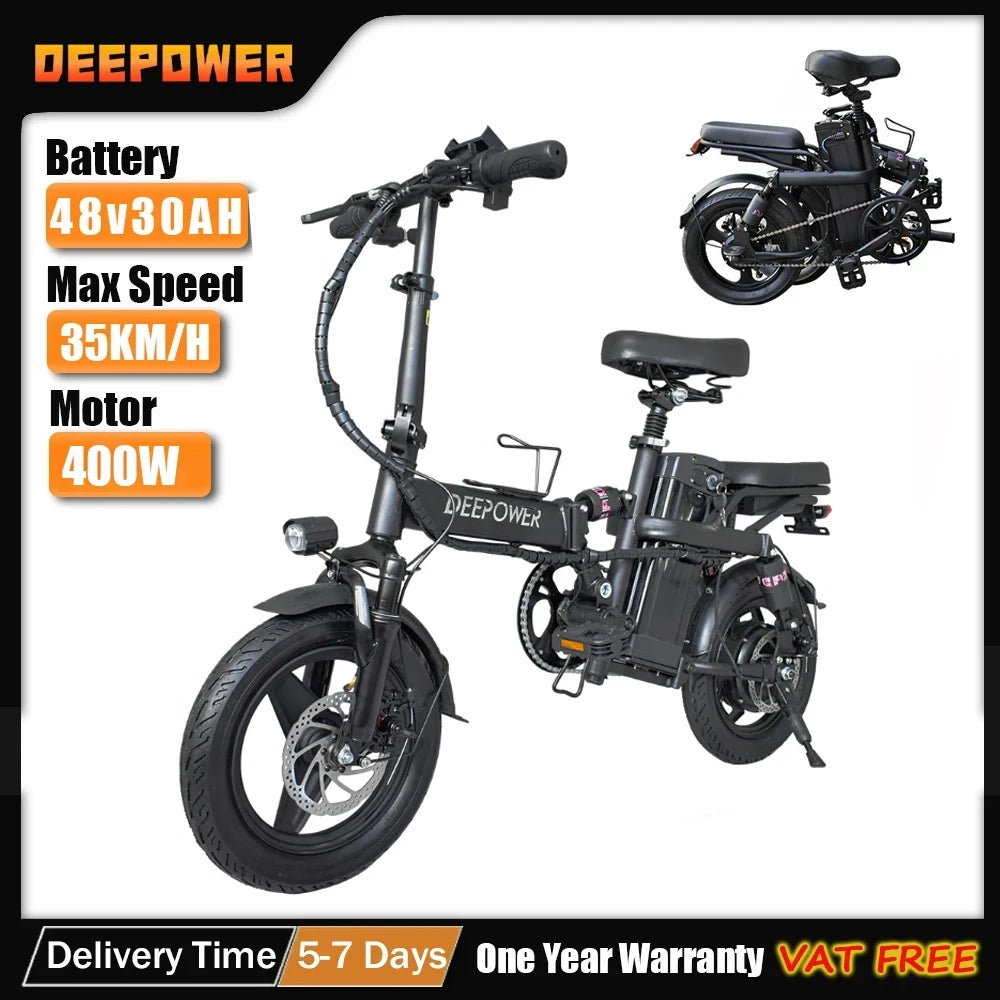 DEEPOWER Mini Foldable Ebike 400W 48V 30AH